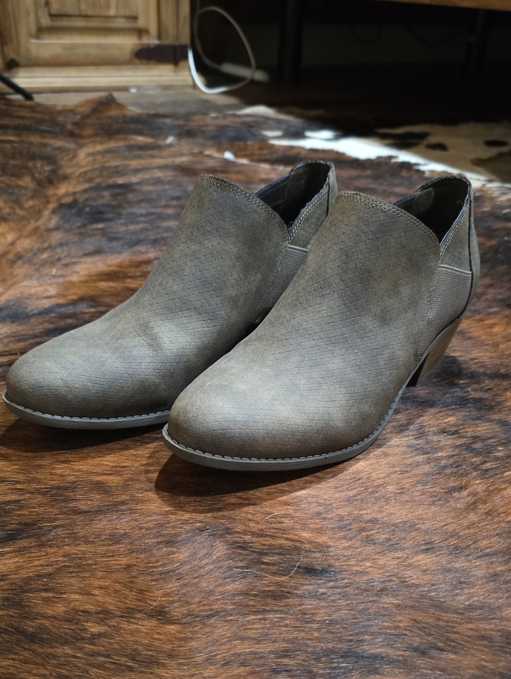 me too  Leather Ankle Booties